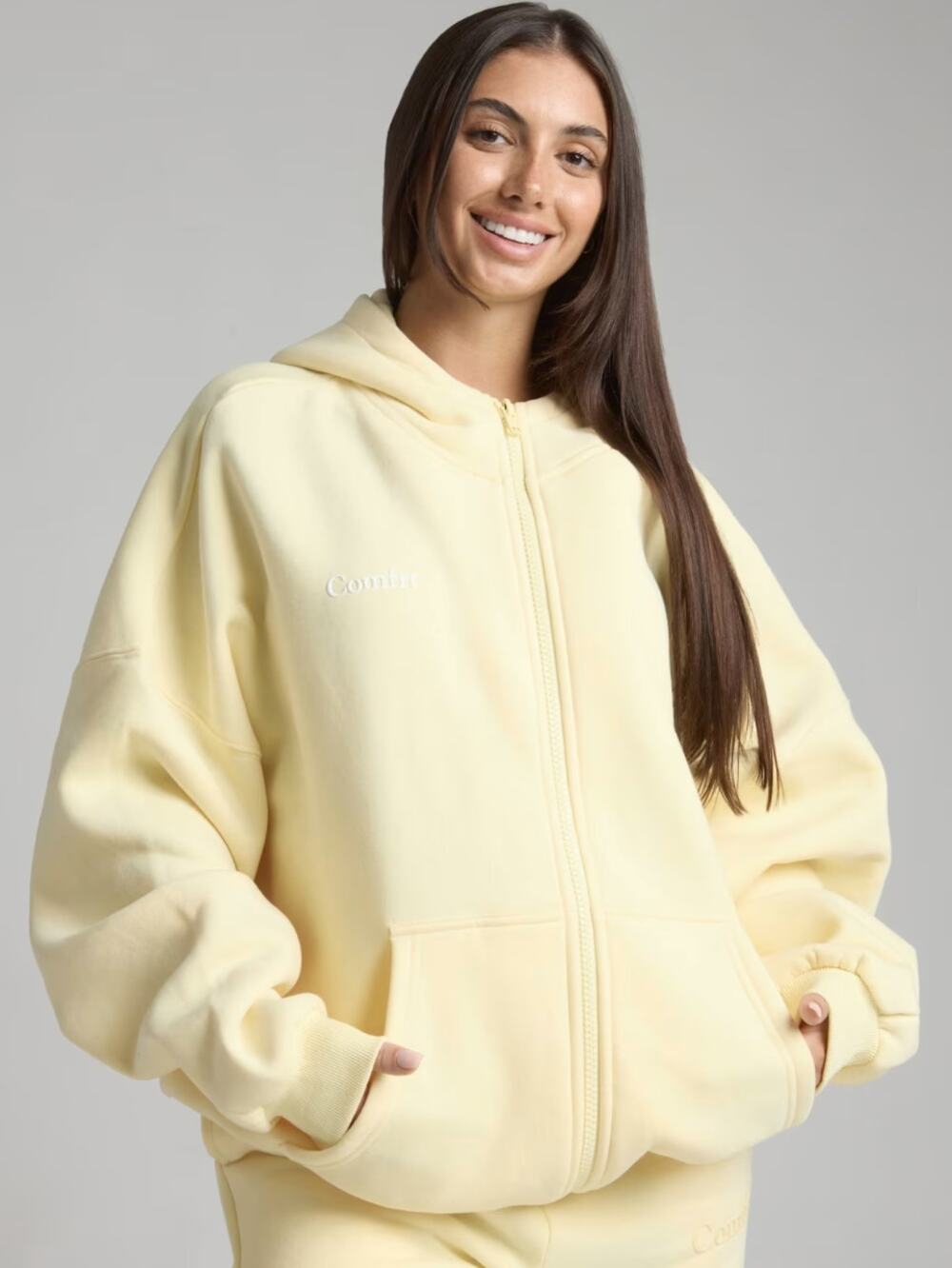 COMFRT Cloud Zip Hoodie Mega Buttercream Yellow Sz M {283}